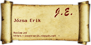Józsa Erik névjegykártya